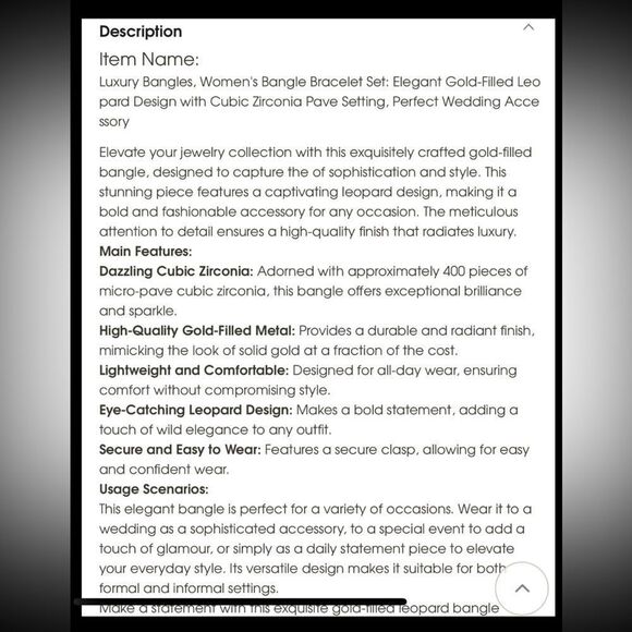 Elegant Silver Leopard Bangle - Picture 7 of 11